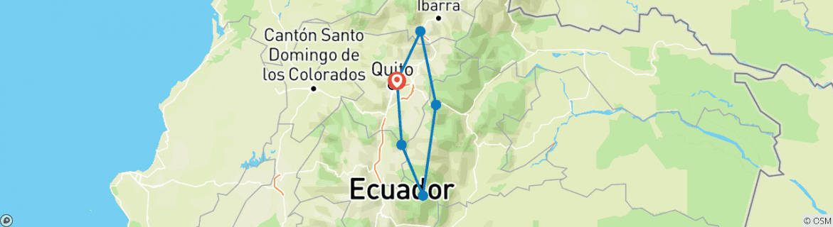 Image d'une carte montrant l'itinéraire du circuit