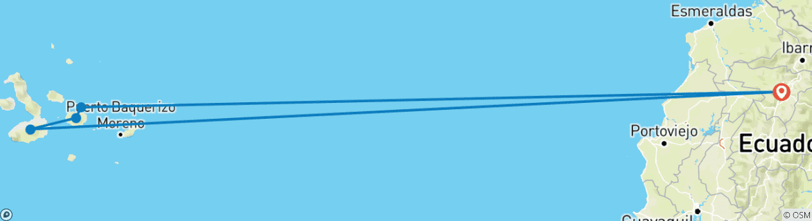 Image d'une carte montrant l'itinéraire du circuit