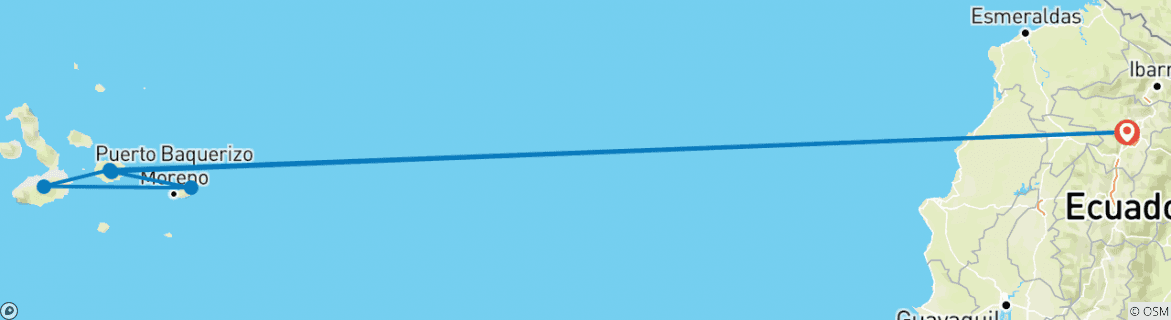 Karte mit der Reiseroute