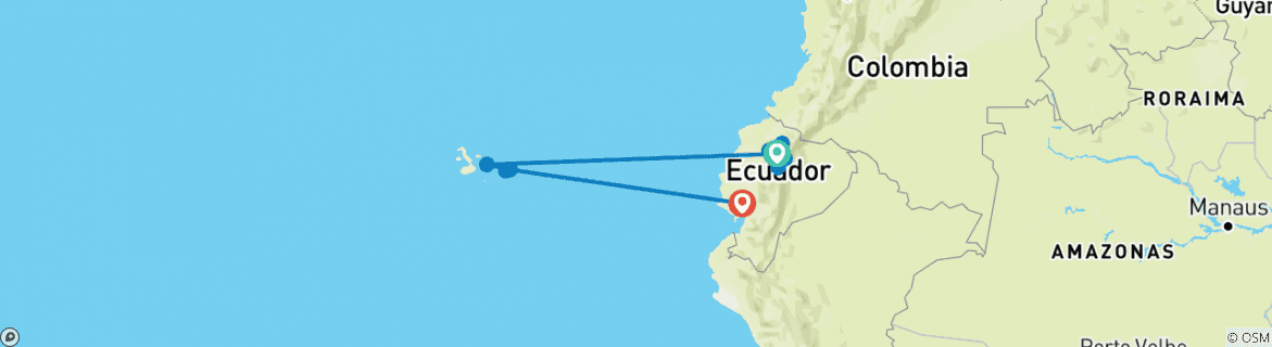 Image d'une carte montrant l'itinéraire du circuit