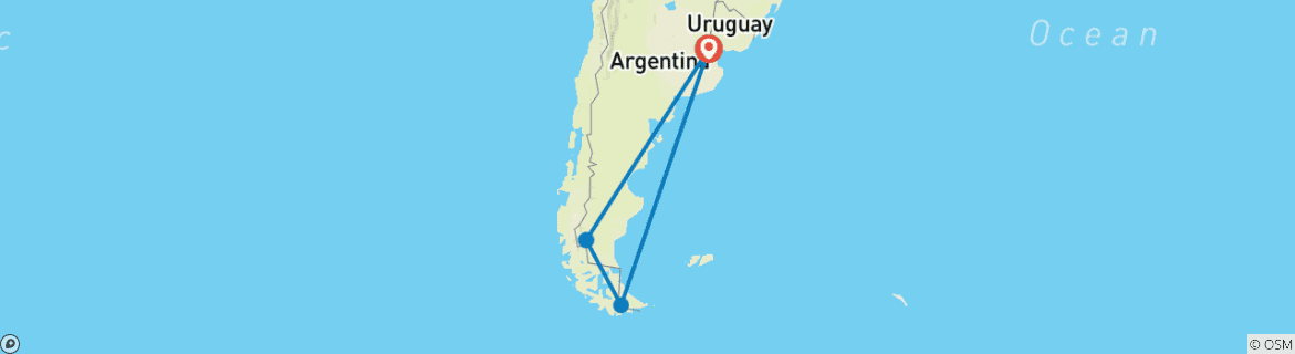 Image d'une carte montrant l'itinéraire du circuit