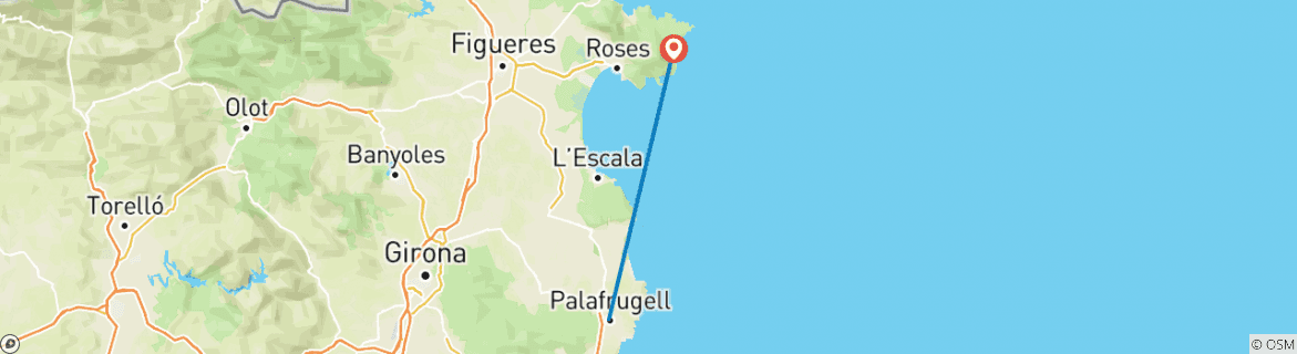 Image d'une carte montrant l'itinéraire du circuit