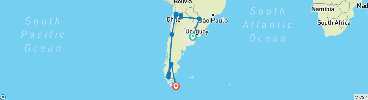 Imagen de un mapa que muestra la ruta del circuito