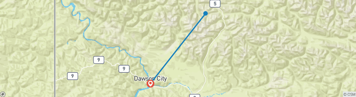 Image d'une carte montrant l'itinéraire du circuit