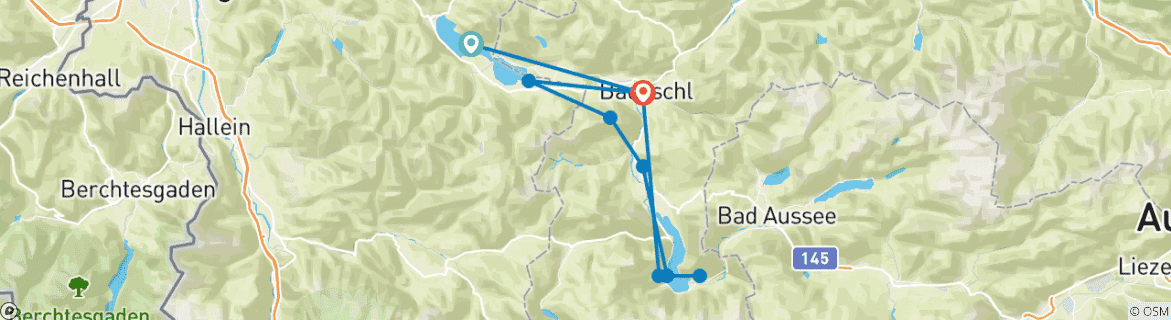 Karte mit der Reiseroute