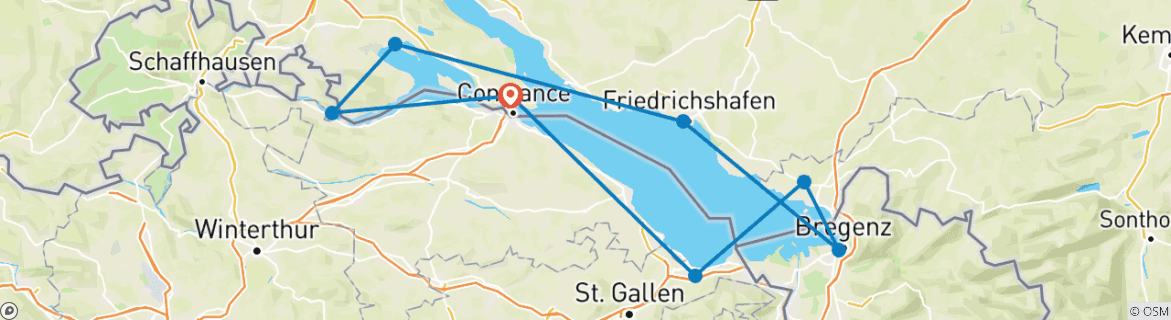 Karte mit der Reiseroute