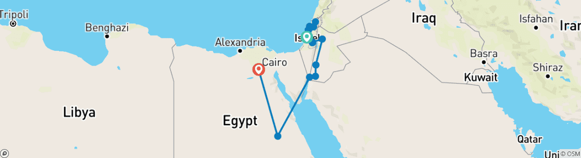 Image d'une carte montrant l'itinéraire du circuit