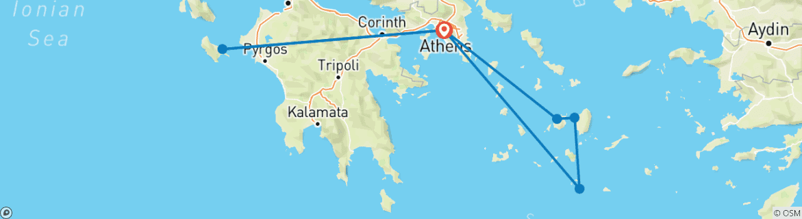 Karte mit der Reiseroute