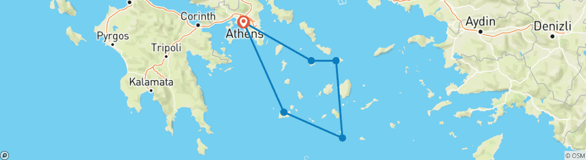 Foto van een kaart met de route van de rondreis