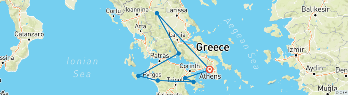 Karte mit der Reiseroute