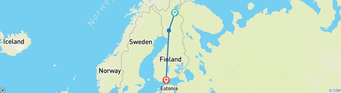 Image d'une carte montrant l'itinéraire du circuit