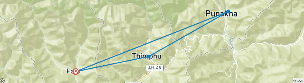 Karte mit der Reiseroute