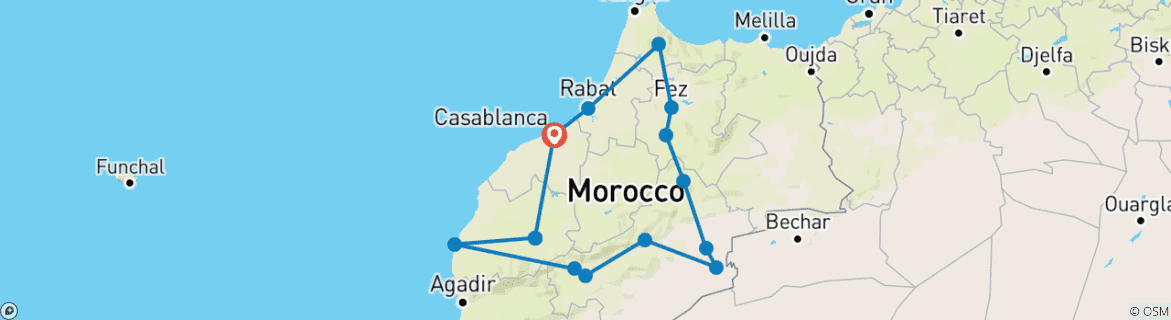 Imagen de un mapa que muestra la ruta del circuito