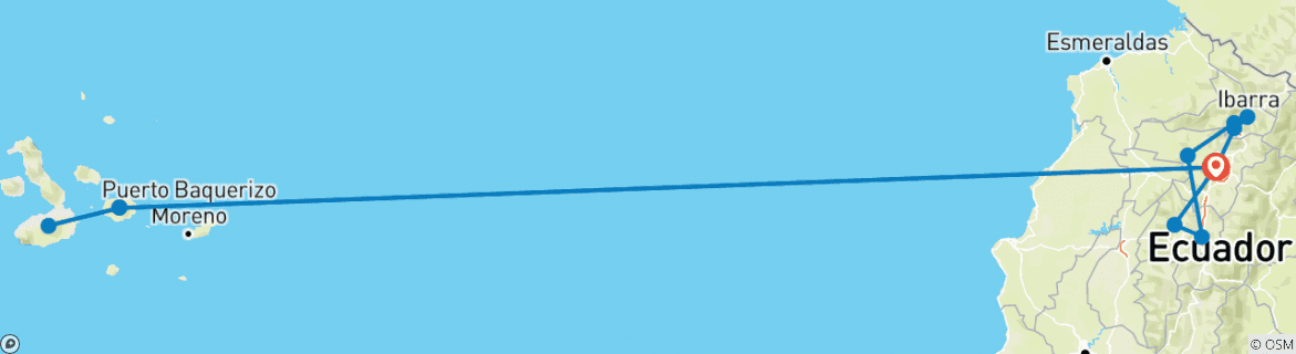 Karte mit der Reiseroute