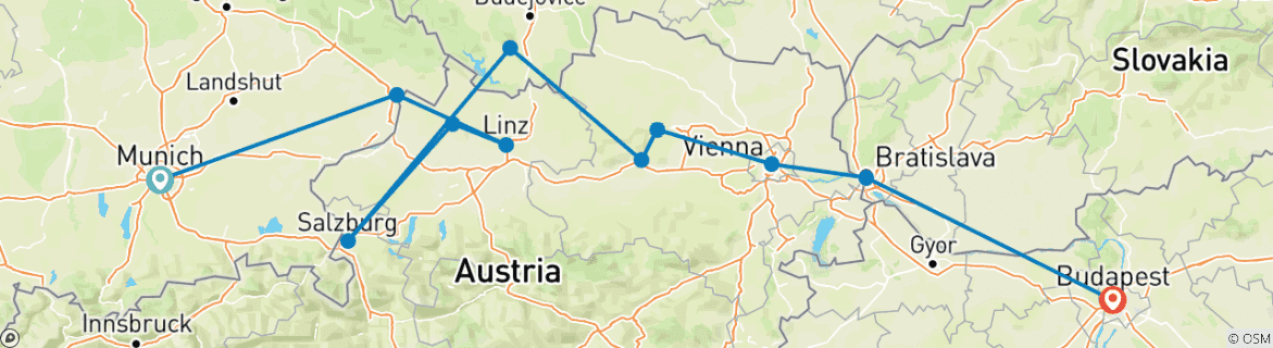 Imagen de un mapa que muestra la ruta del circuito