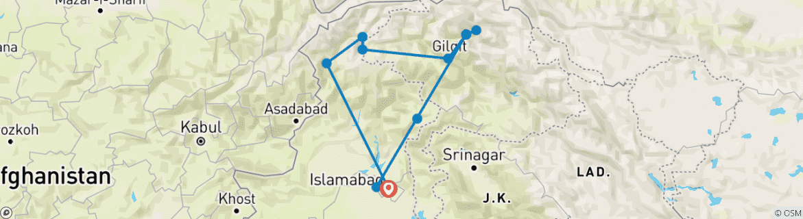 Imagen de un mapa que muestra la ruta del circuito