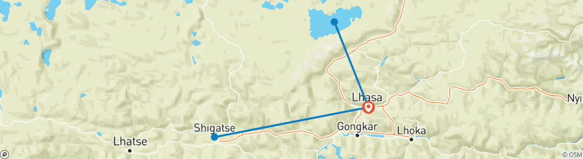 Karte mit der Reiseroute