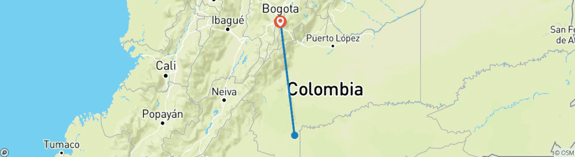 Map of Circuit de 3 jours à Caño Cristales depuis Bogota