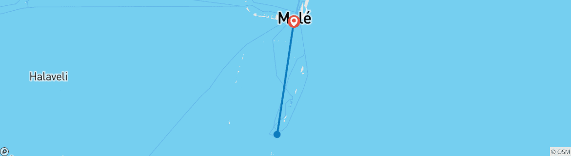 Foto van een kaart met de route van de rondreis