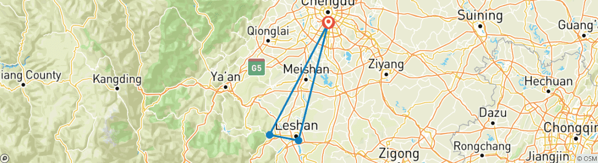 Karte mit der Reiseroute