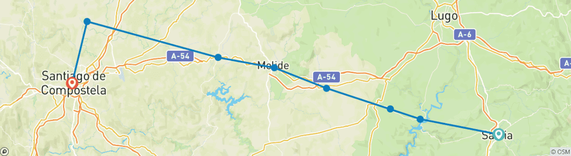 Image d'une carte montrant l'itinéraire du circuit