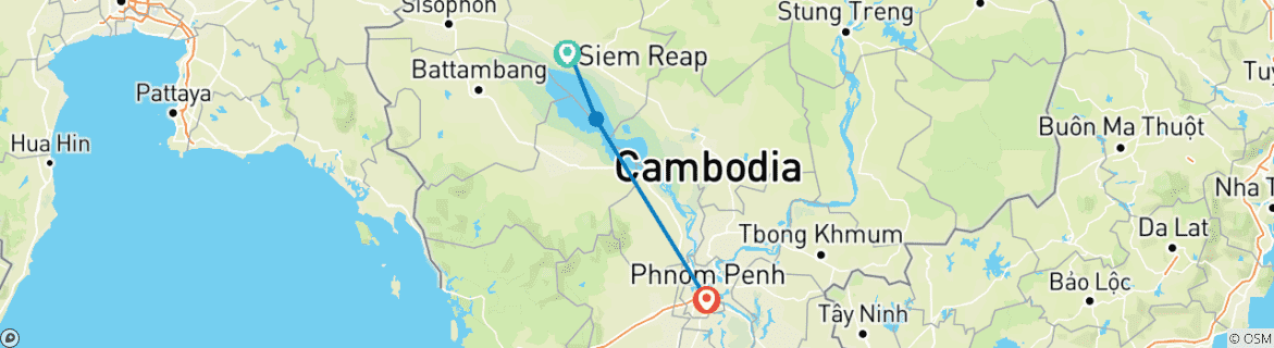 Image d'une carte montrant l'itinéraire du circuit