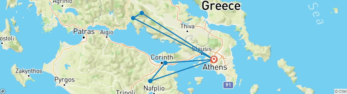 Image d'une carte montrant l'itinéraire du circuit