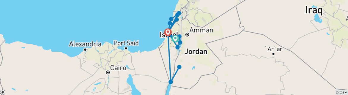 Map of Biblisches Israel und Jordanien - Single, 5* Hotel (7 Tage)