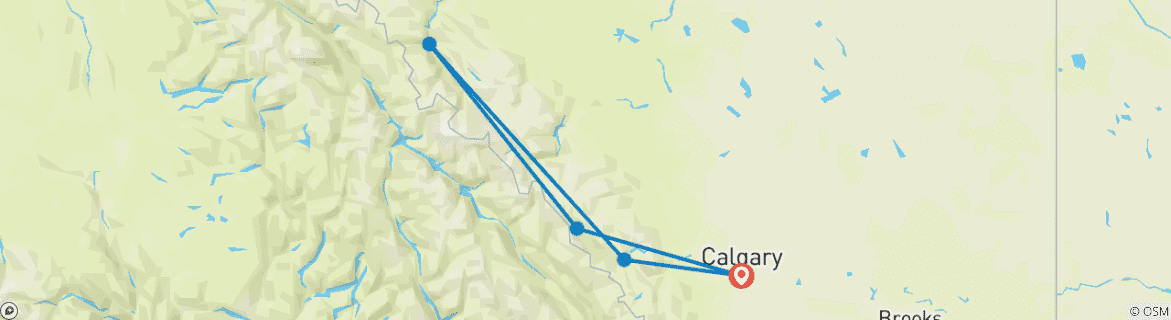 Image d'une carte montrant l'itinéraire du circuit
