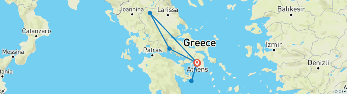 Karte mit der Reiseroute