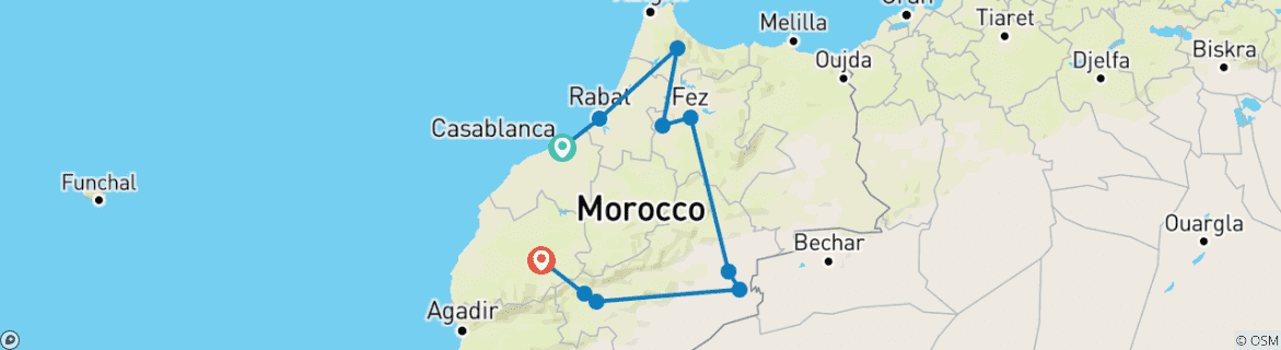 Imagen de un mapa que muestra la ruta del circuito