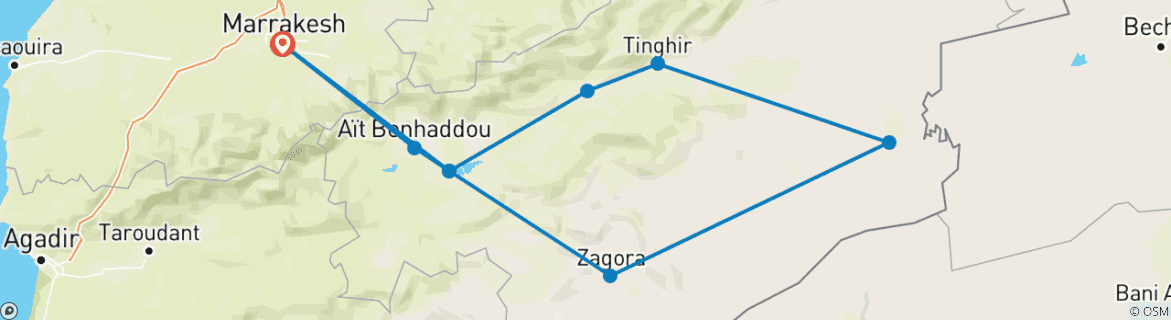 Karte mit der Reiseroute