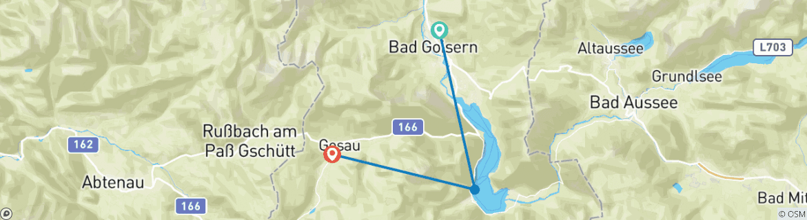 Image d'une carte montrant l'itinéraire du circuit