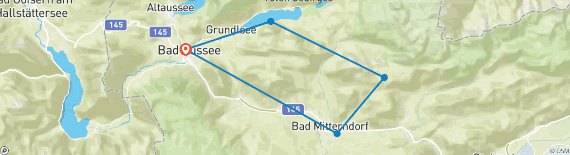 Image d'une carte montrant l'itinéraire du circuit