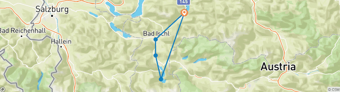 Image d'une carte montrant l'itinéraire du circuit