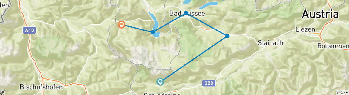 Image d'une carte montrant l'itinéraire du circuit