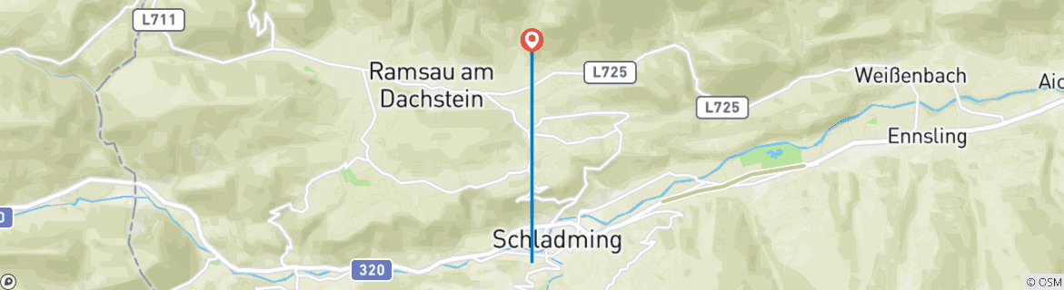 Image d'une carte montrant l'itinéraire du circuit