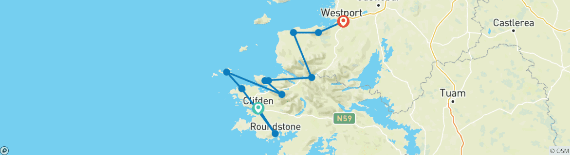 Imagen de un mapa que muestra la ruta del circuito