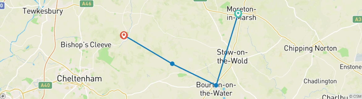 Karte von Wandern durch die Cotswolds (5 Tage)