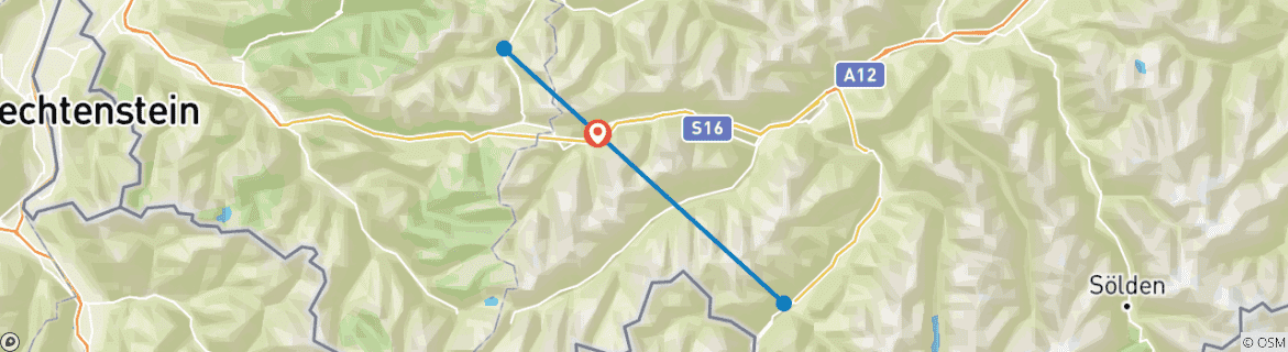 Karte mit der Reiseroute