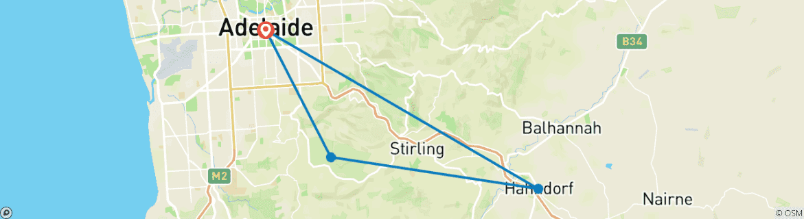 Karte mit der Reiseroute