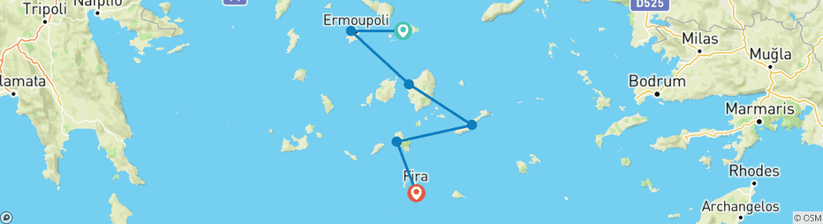 Image d'une carte montrant l'itinéraire du circuit