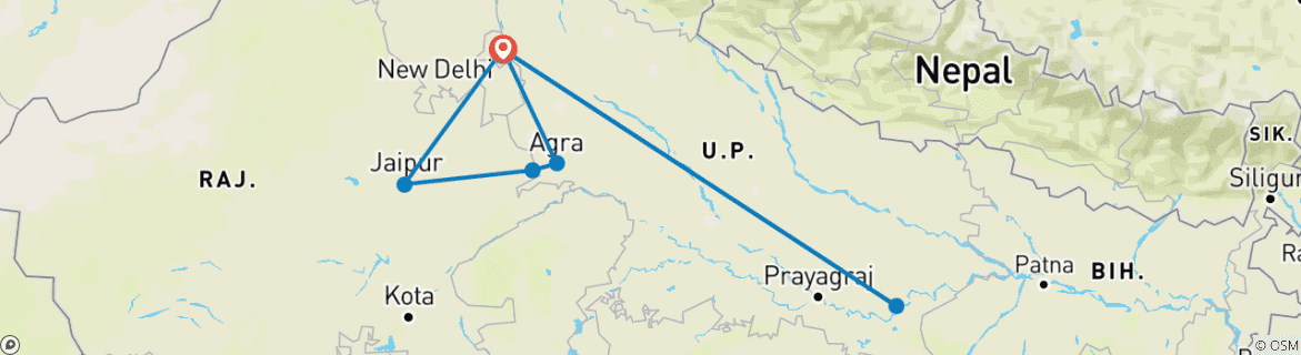 Imagen de un mapa que muestra la ruta del circuito