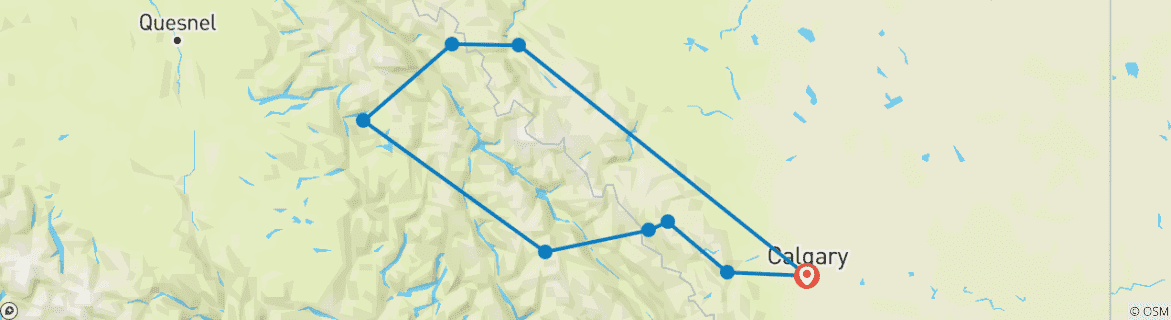 Karte mit der Reiseroute