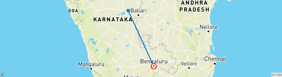 Image d'une carte montrant l'itinéraire du circuit