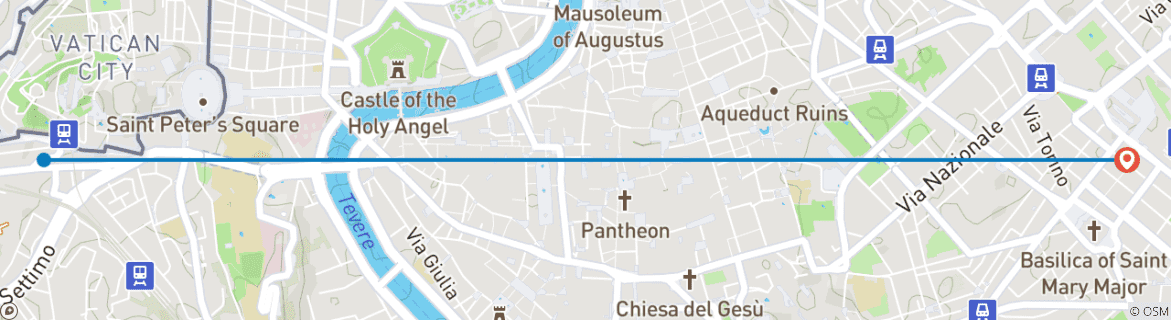 Image d'une carte montrant l'itinéraire du circuit