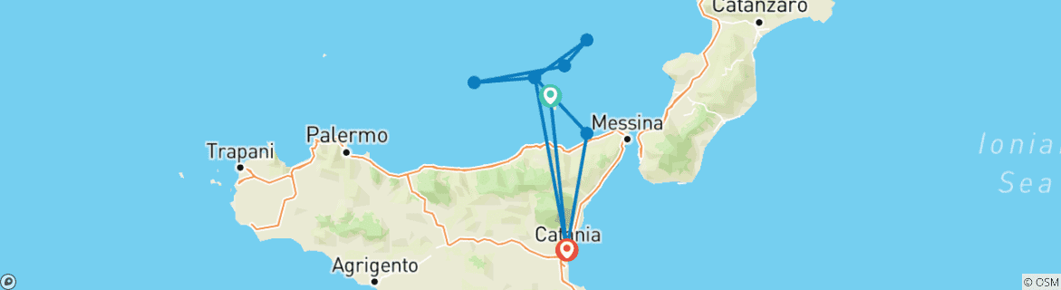 Image d'une carte montrant l'itinéraire du circuit