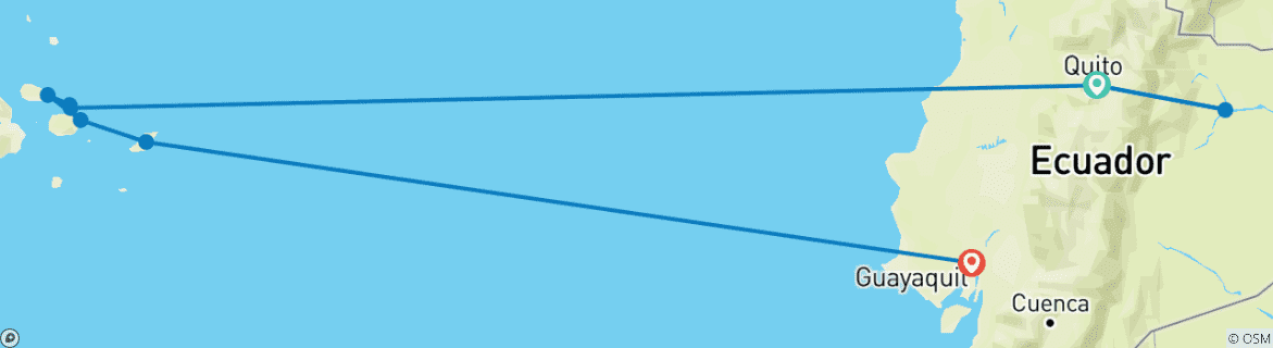Karte mit der Reiseroute