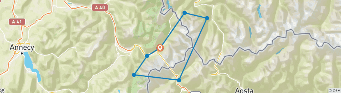 Karte mit der Reiseroute