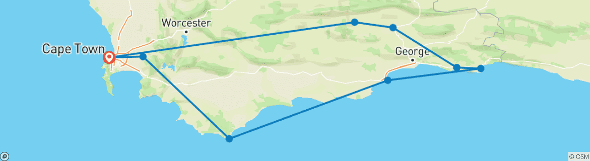 Image d'une carte montrant l'itinéraire du circuit